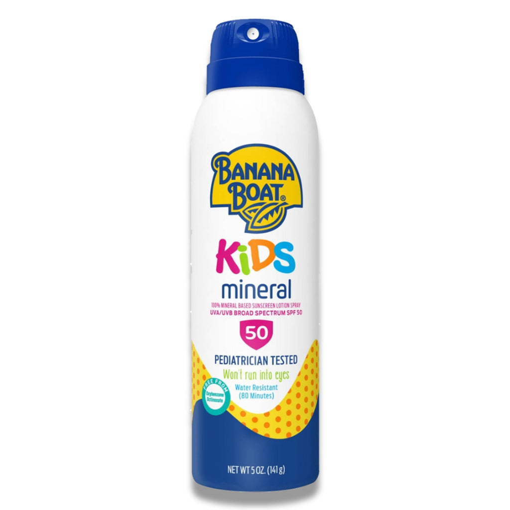 Banana Boat - Kids 100% Mineral Sunscreen Spray SPF 50 - 5 Oz - 12 Pack