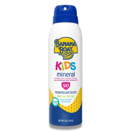 Banana Boat - Kids 100% Mineral Sunscreen Spray SPF 50 - 5 Oz - 12 Pack